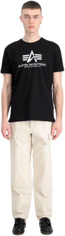 ALPHA INDUSTRIES Tričko BASIC Carbon - black/silver (100501CB/423)