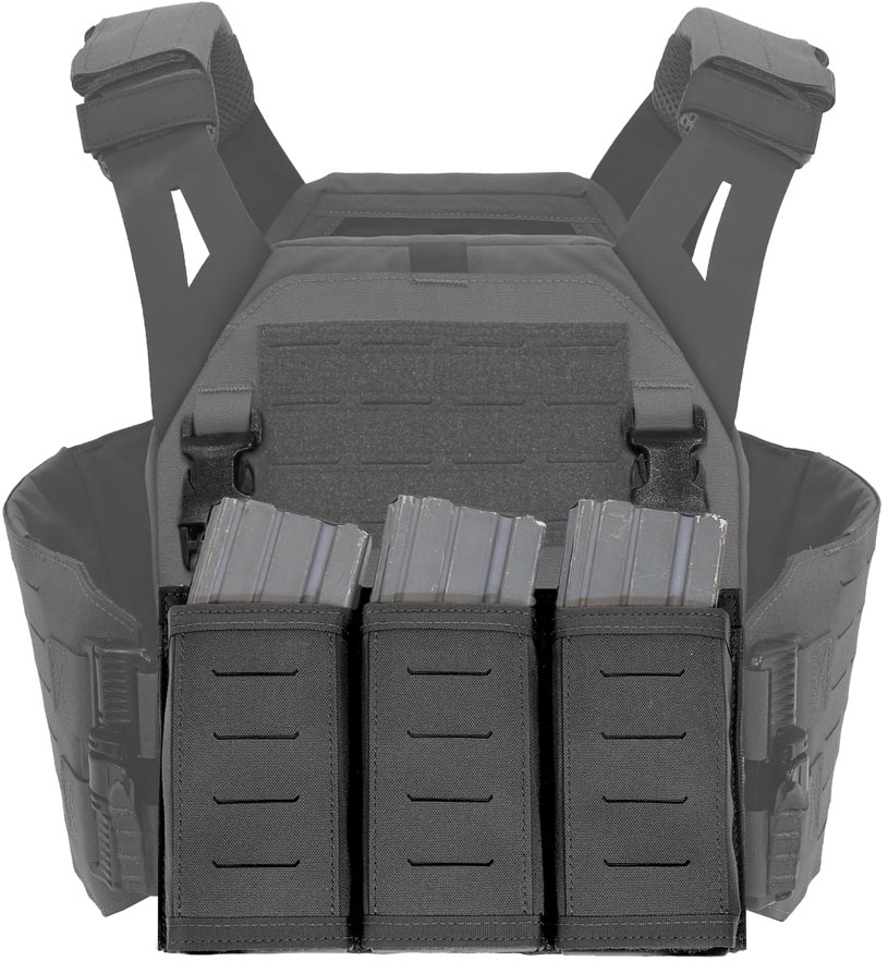 WARRIOR LC Detachable Front Panel Triple Snap Mag Pouch - black (W-LC-DFP-TSMP-BLK)