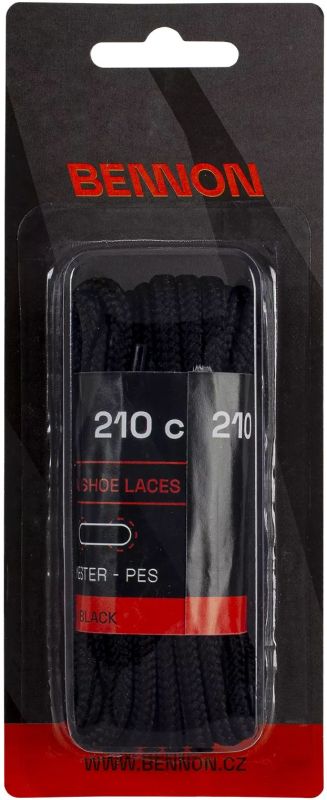 BENNON Šnúrky do topánok 210cm - black (400010)