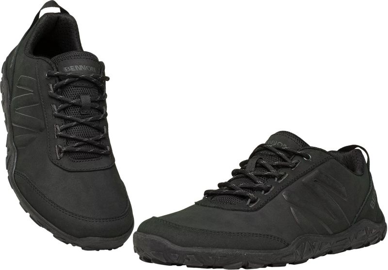 BENNON Poltopánky Barefoot Leather - graphite black (1038060065)