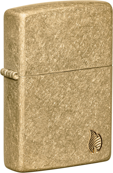 ZIPPO Zapaľovač ARMOR TUMBLED BRASS FLAME (23008)