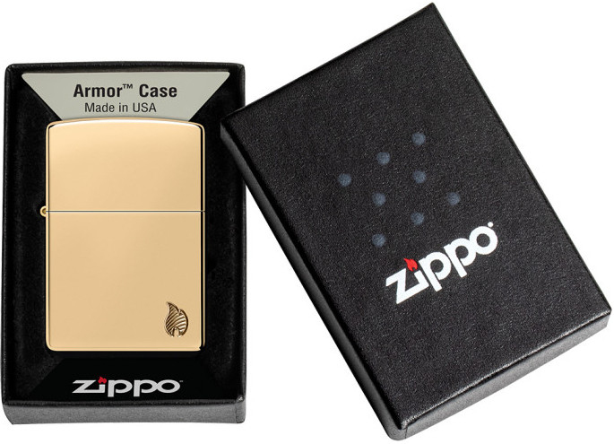 ZIPPO Zapaľovač ARMOR HIGH POLISH BRASS FLAME (24016)