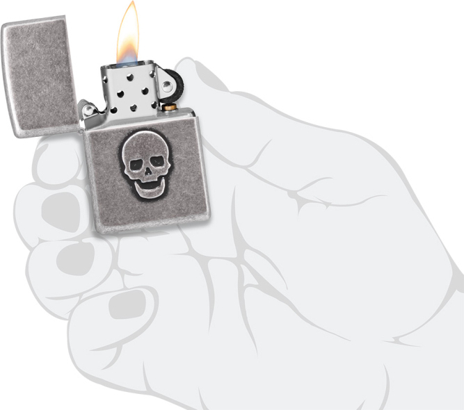ZIPPO Zapaľovač STAMPED SKULL (27172)