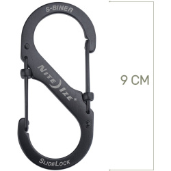 NITE IZE Karabína S-Biner #4 SlideLock - black (LSB4-01-R3)
