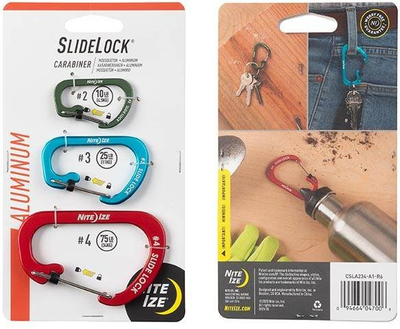 NITE IZE Karabína SlideLock Combo, set 3ks (CSLA234-A1-R6)