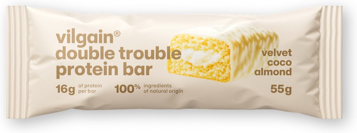 VILGAIN Tyčinka Double Trouble Protein Bar kokos / mandle 55g