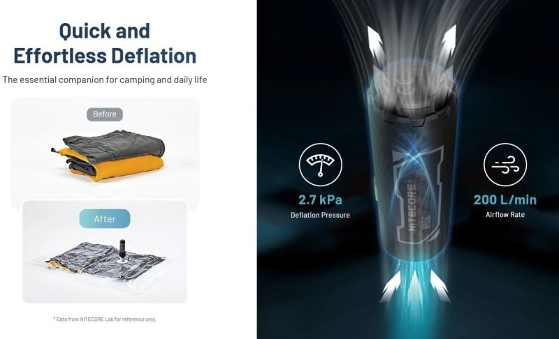 NITECORE Elektrická Pumpa AP05C UltraLightweight - black (NC-AP05C)