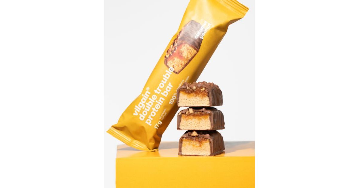 VILGAIN Tyčinka Double Trouble Protein Bar arašidy / slaný karamel 55g