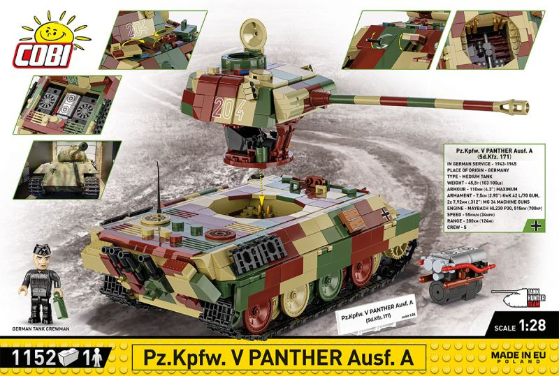 COBI Stavebnica HC WW2 Pz.Kpfw. V Panther Ausf. A (COBI-2654)