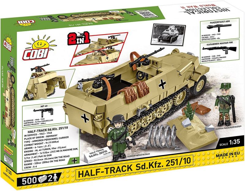 COBI Stavebnica HC WW2 Half-Track Sd.Kfz. 251/10 (COBI-3130)