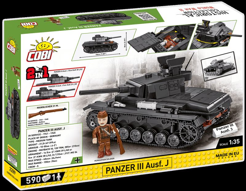 COBI Stavebnica HC WW2 Panzer III Ausf. J (COBI-2289)