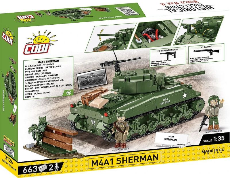 COBI Stavebnica HC WW2 M4A1 Sherman (COBI-3126)