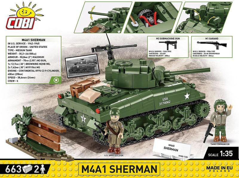 COBI Stavebnica HC WW2 M4A1 Sherman (COBI-3126)