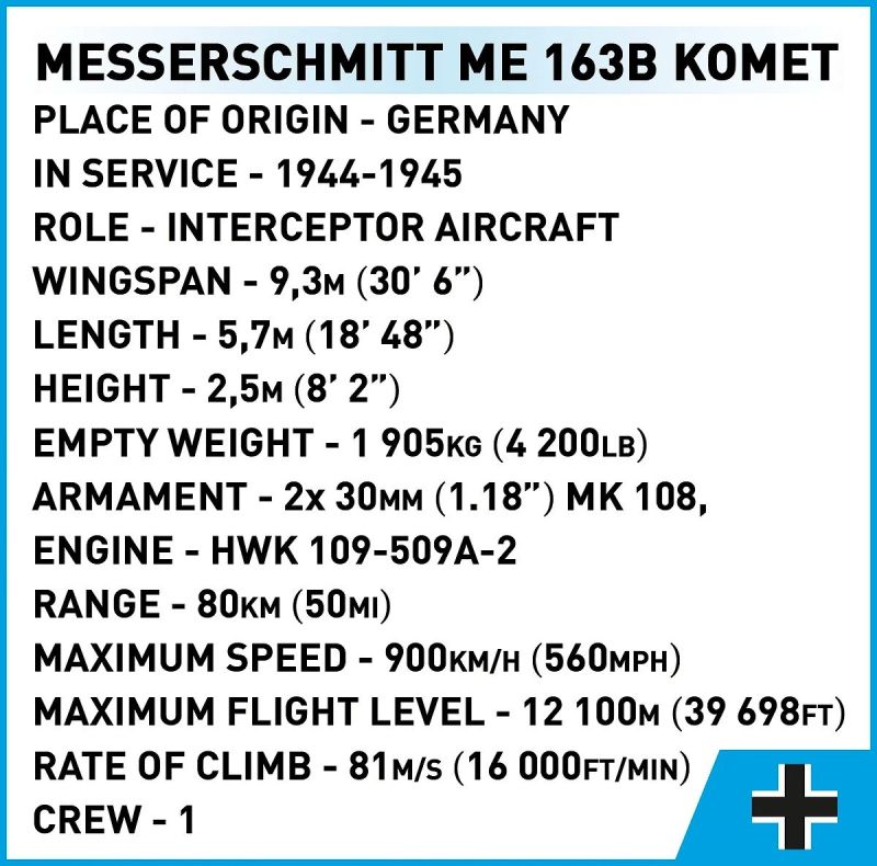 COBI Stavebnica HC WW2 Messerschmitt Me 163B Komet (COBI-5766)