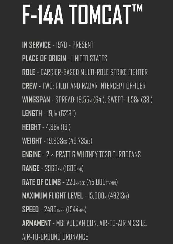 COBI Stavebnica TOPGUN MAVERICK Grumman F-14 Tomcat (COBI-5920)
