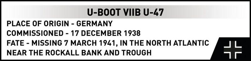 COBI Stavebnica HC WW2 U-Boot VIIB U-47 Submarine (COBI-4858)