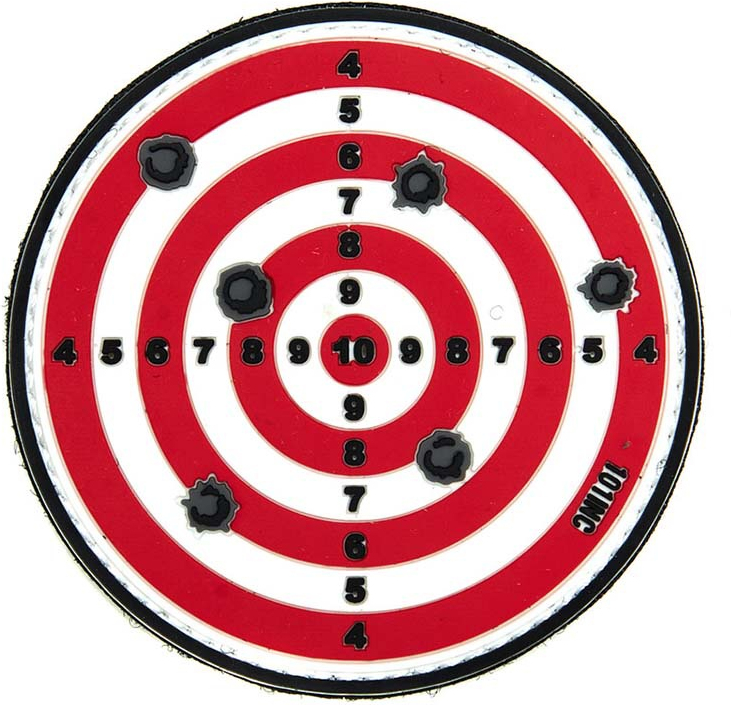 101 INC 3D PVC Nášivka/Patch Target - red (#14037)