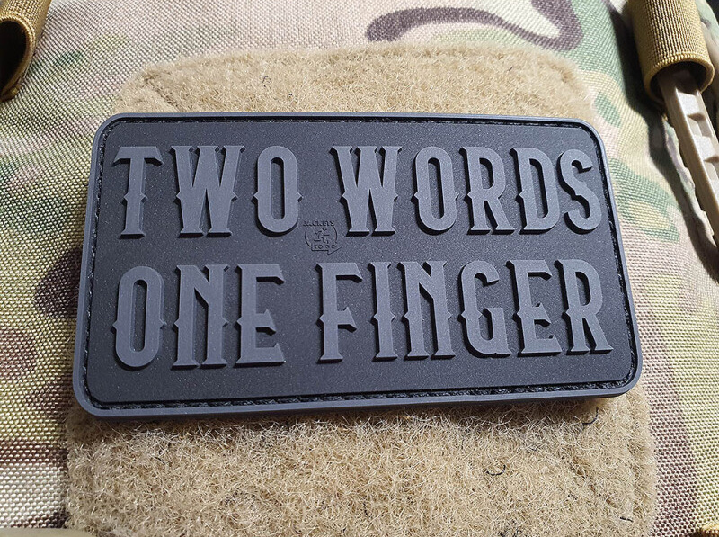 JTG 3D PVC Nášivka/Patch Two Words One Finger - black