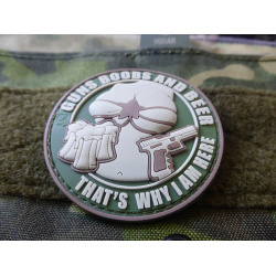 JTG 3D PVC Nášivka/Patch Guns Boobs and Beer - dark green / khaki