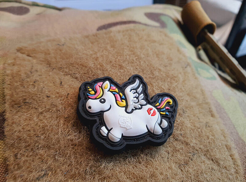 JTG 3D PVC Nášivka/Patch Micro Unicorn - white / pink