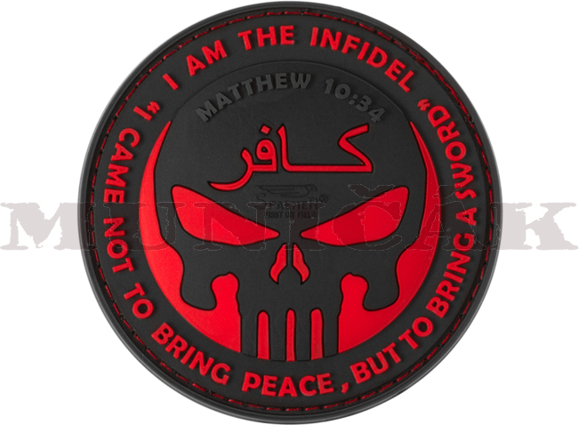 JTG 3D PVC Nášivka/Patch The Infidel Punisher - čierna / červená