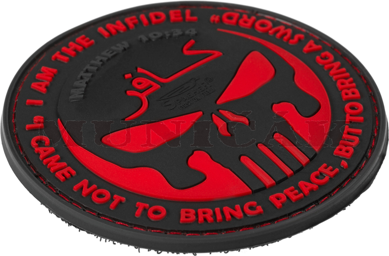 JTG 3D PVC Nášivka/Patch The Infidel Punisher - čierna / červená