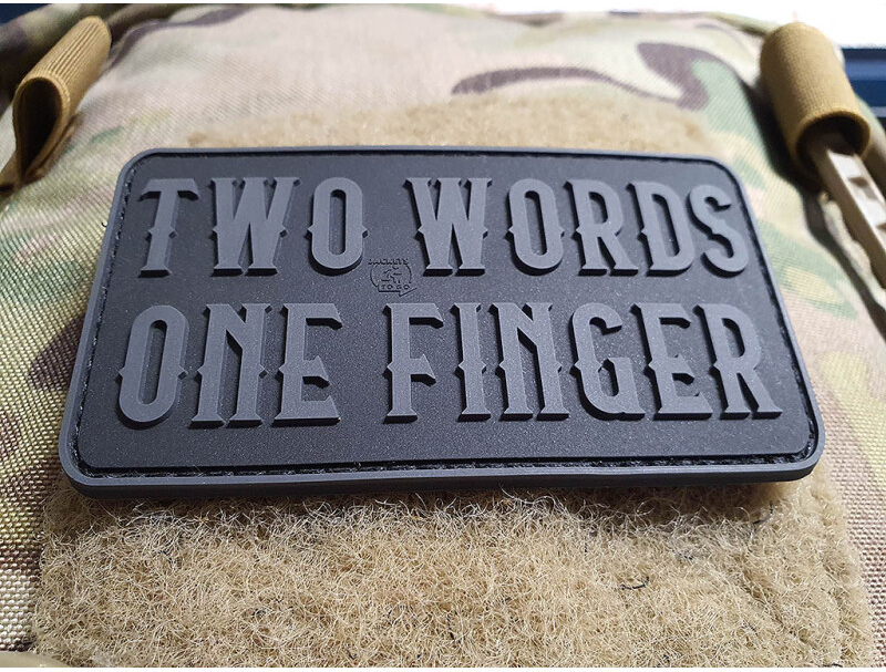 JTG 3D PVC Nášivka/Patch Two Words One Finger - black