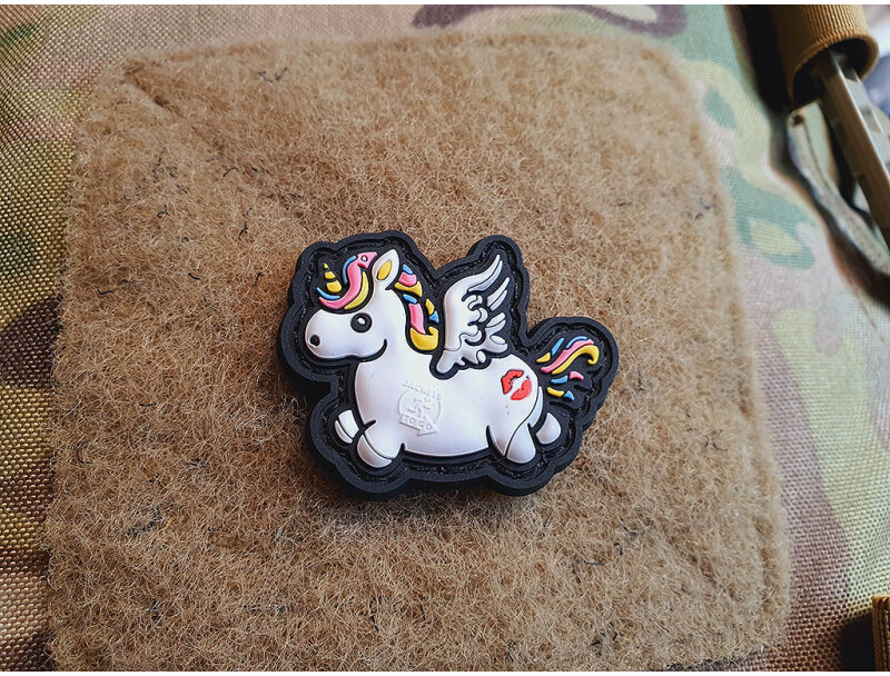 JTG 3D PVC Nášivka/Patch Micro Unicorn - white / pink