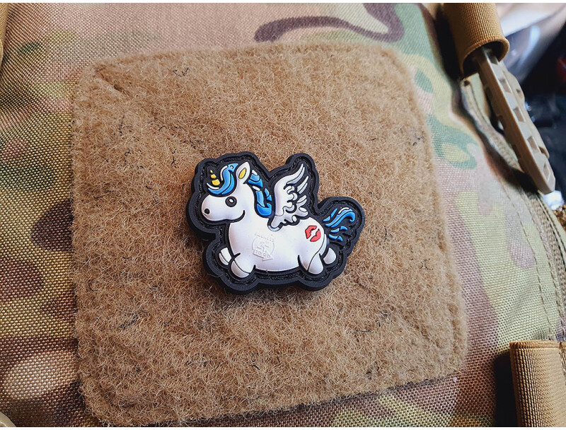 JTG 3D PVC Nášivka/Patch Micro Unicorn - white / blue