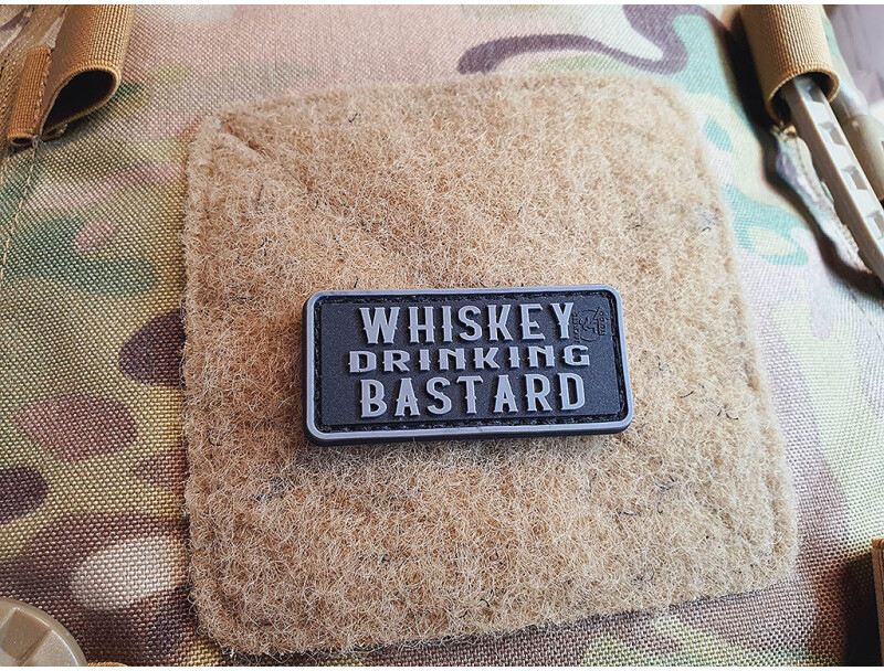 JTG 3D PVC Nášivka/Patch Whiskey Drinking Bastard - black