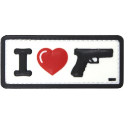3D PVC Nášivka/Patch I Love my sidearm - biela