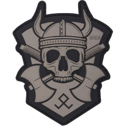 3D PVC Nášivka/Patch Viking with hatchet - šedá