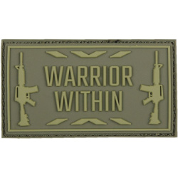 3D PVC Nášivka/Patch Warrior within - zelená
