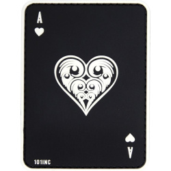 3D PVC Nášivka/Patch Ace of hearths - čierna