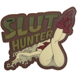 3D PVC Nášivka/Patch Slut hunter - zelená