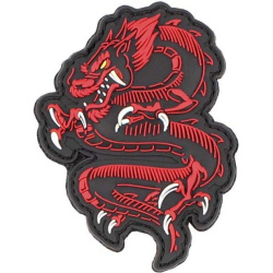 3D PVC Nášivka/Patch Dragon - červená