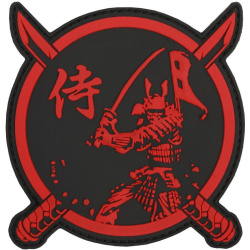 3D PVC Nášivka/Patch Samurai Warrior - červená