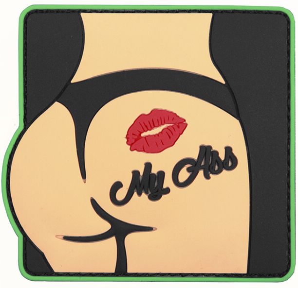 3D PVC Nášivka/Patch Kiss My Ass