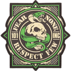 3D PVC Nášivka/Patch 101 INC Fear None - zelená/hnedá