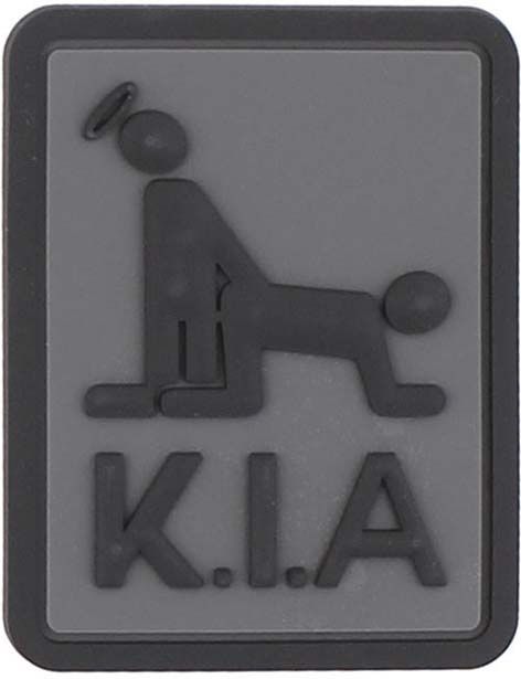 3D PVC Nášivka/Patch Killed in Action - šedá/čierna