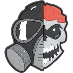 3D PVC Nášivka/Patch Skull with brains and gasmask - farebná