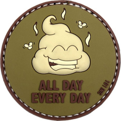 3D PVC Nášivka/Patch All Day Every Day - zeleno/hnedá