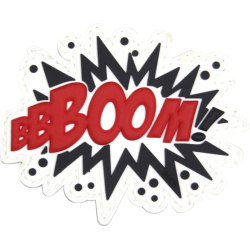 3D PVC Nášivka/Patch BOOM! - červená