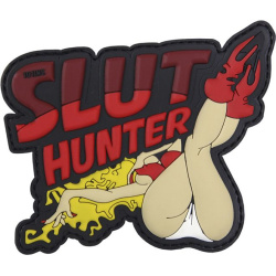 3D PVC Nášivka/Patch Slut hunter - červená