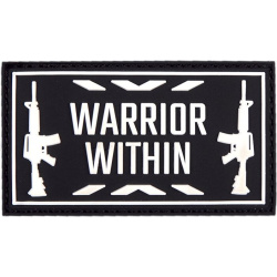 3D PVC Nášivka/Patch Warrior within - čierna