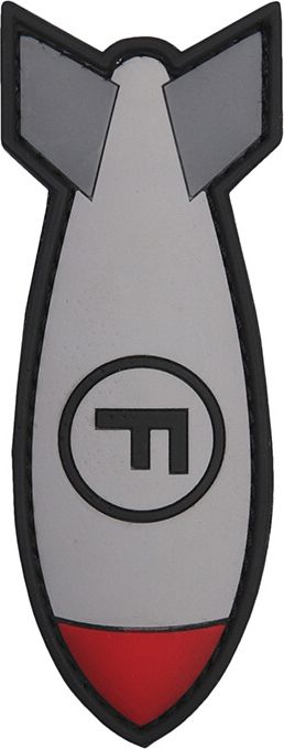 3D PVC Nášivka/Patch F. Bomb - bielo/šedá