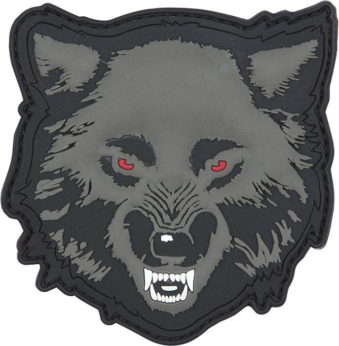 3D PVC Nášivka/Patch Wolf - šedá
