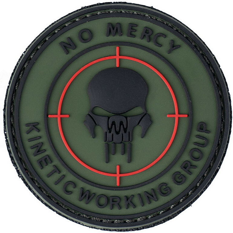 3D PVC Nášivka/Patch No mercy kinetic working group - green