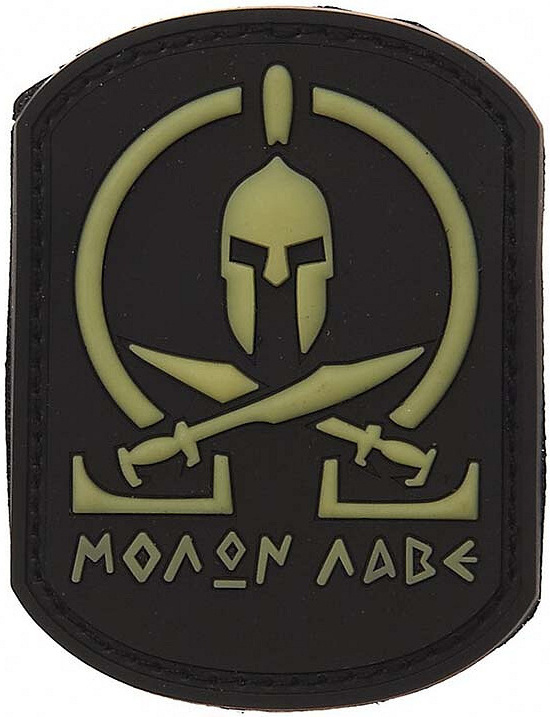 3D PVC Nášivka/Patch Molon Labe Spartan - black