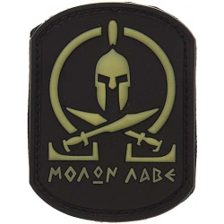 3D PVC Nášivka/Patch Molon Labe Spartan - black